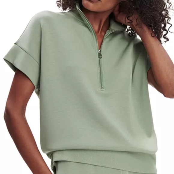 NEW Varley Ritchie Short Sleeve Sweatshirt in Loden Frost